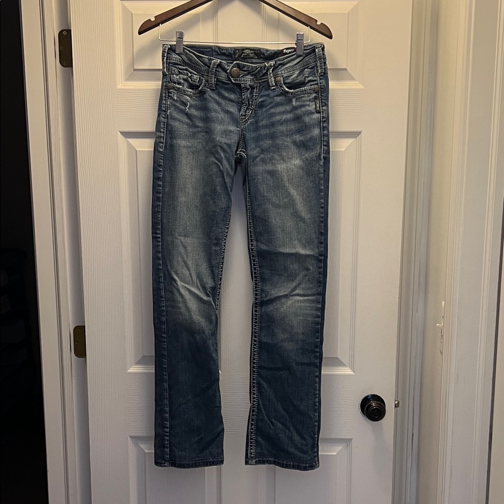 Silver Jeans Tuesday Straight-Leg Denim in Faded Blue
